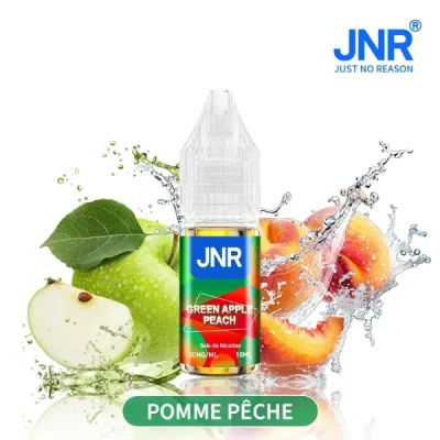 Pomme Verte Pêche, JNR e-liquide 10ml,  - Sels de Nicotine 20mg